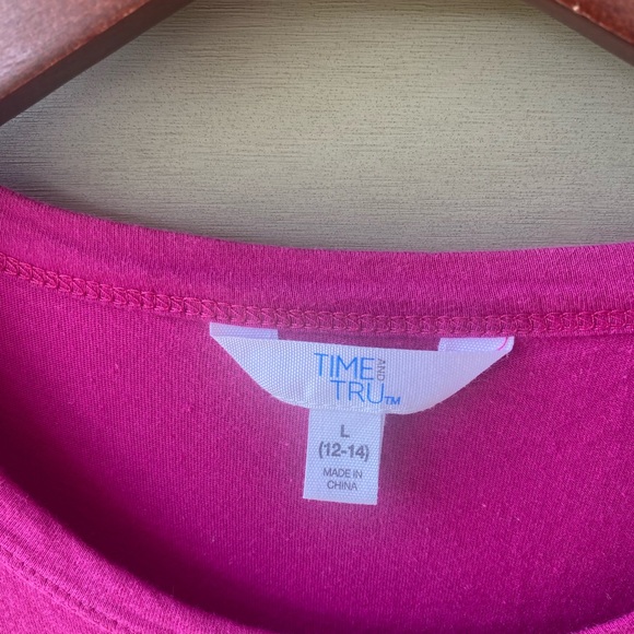 Time and Tru Pink Flutter Sleeve Tiered Sundress - Picture 6 of 8